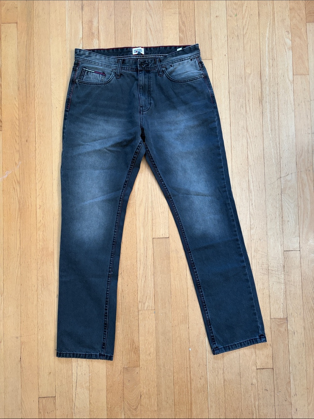Tommy Hilfiger Slim Straight Jeans - Black/Charcoal Fade